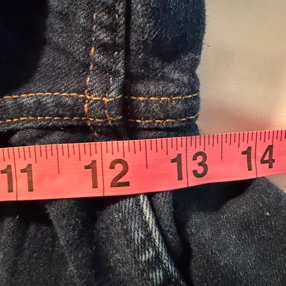 Zara The Patch Pockets Marine Straight Jeans Dark Wash Size US 8 - Picture 9 of 11